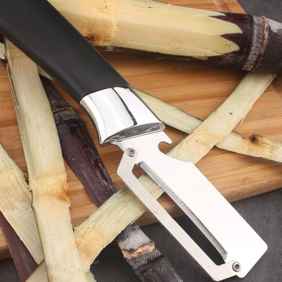 Vegetable Peeler with Wood Handle 3-in-1 Stainless Steel Kitchen Tool Bottle Opener Ergonomic Rust-Proof Portable Camping Food Prep Tool