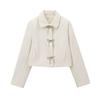 New autumn models, women's clothing, textured jacket with bow buttons