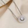 Spring New Round Bubble Chalcedony Zircon Inlaid Clavicle Chain Women's Fashion Simple Pendant Necklace