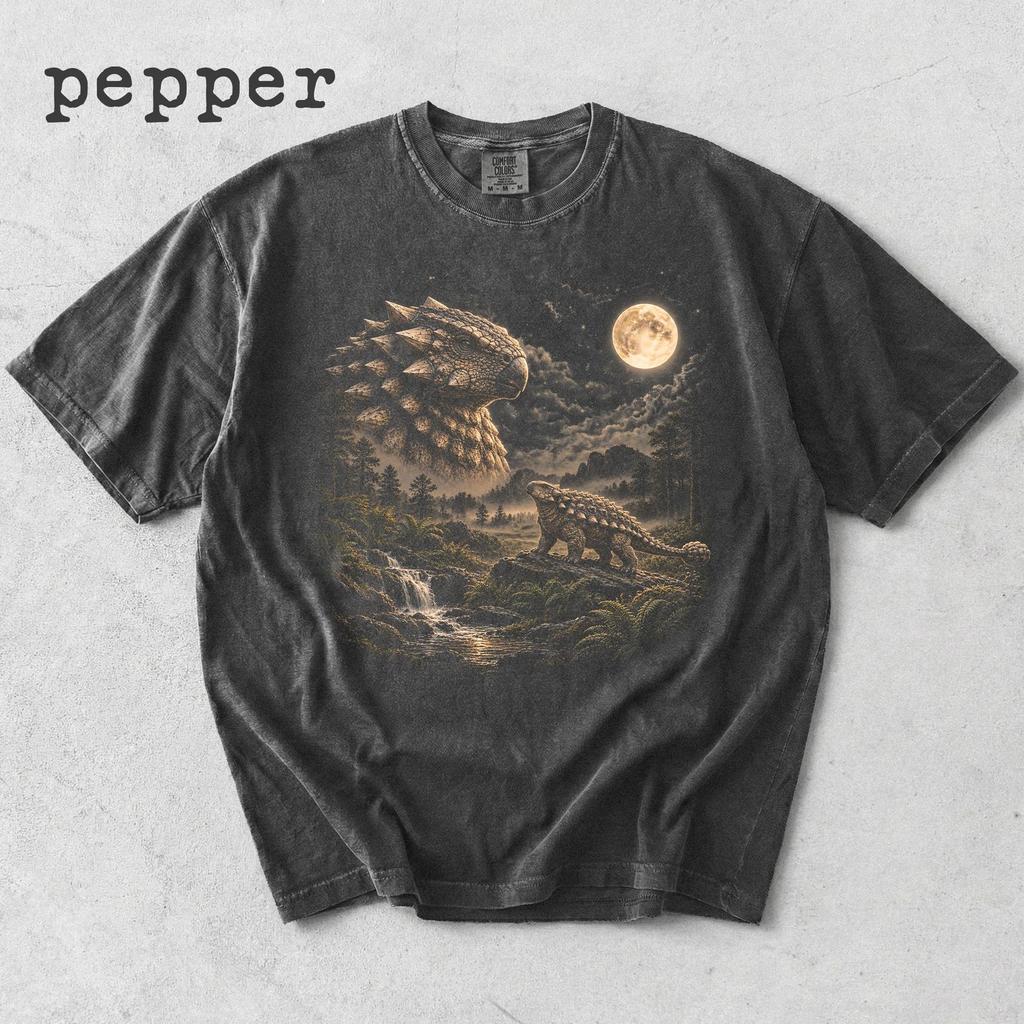 Daspletosaurus Howling To The Moon Shirt, Dinosaur Lover Gift, Moonlit Dinosaur Tee, Unique Dinosaur Shirt, Comfort Colors Shirt