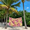 Floral Hearts On Yellow Stripes Quick Drying Bath Towel Microfiber Beach Towel Light Weight Swimming Camping Yoga Beach Out