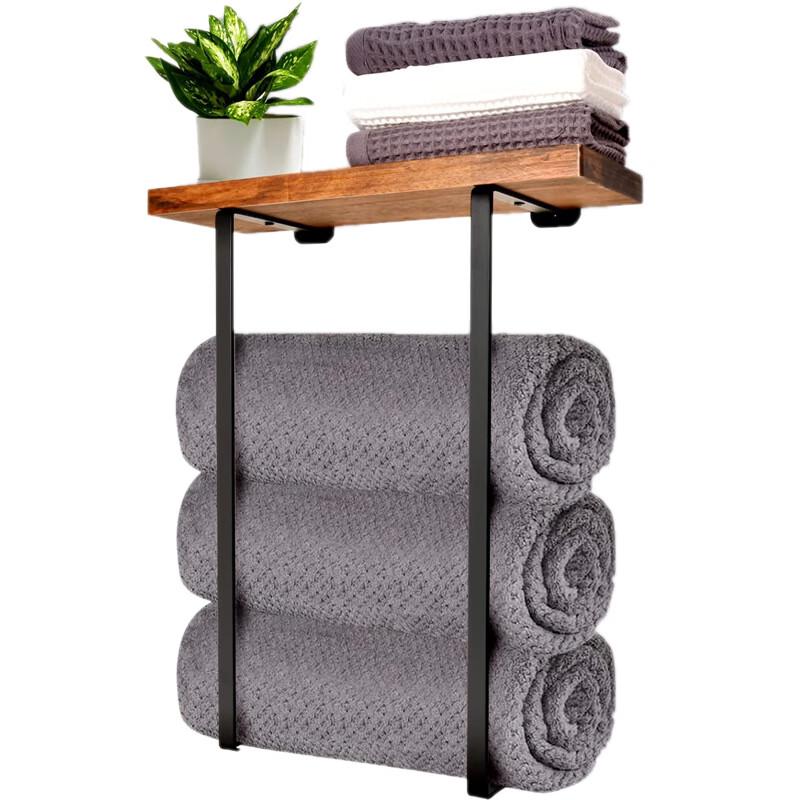 OIMG Wood Wall-Mounted Towel Rack