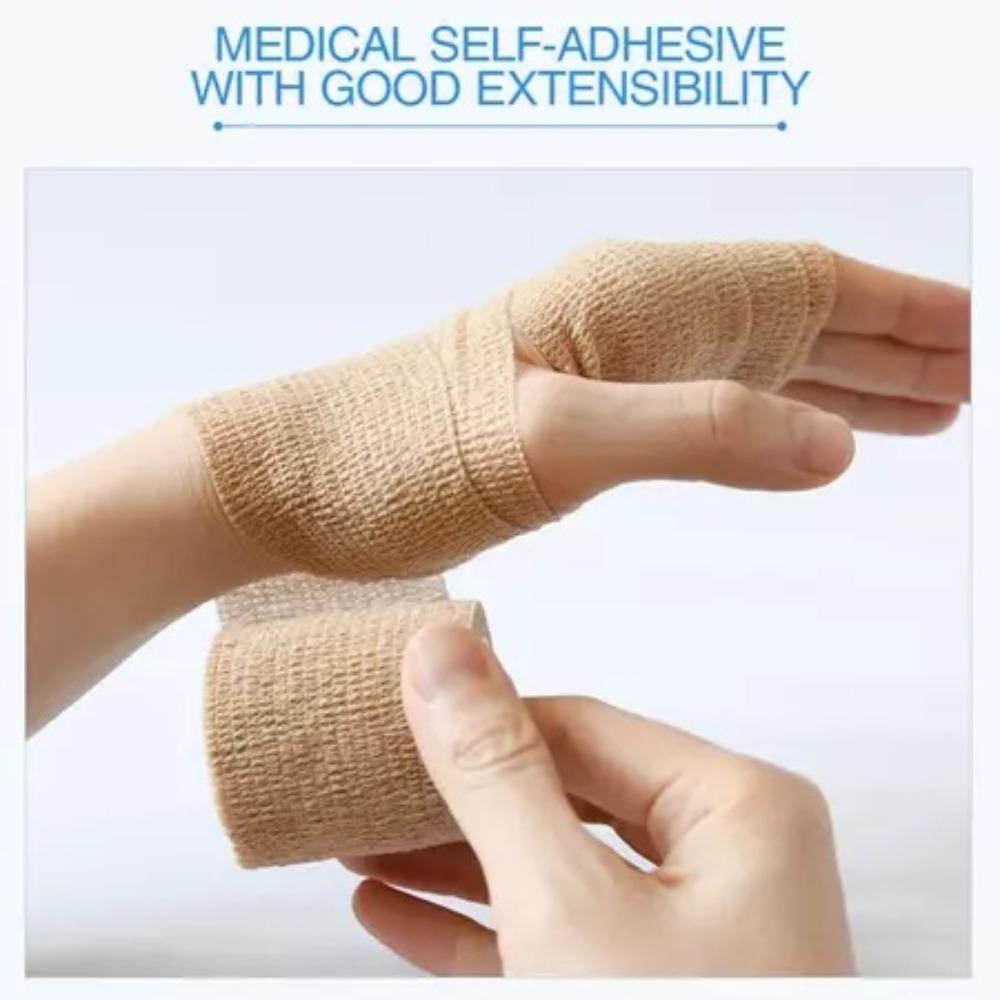 2PC Self-Adhesive Elastic Bandage Wound Bandaging Supplies Training Breathable Fixation for Sports First Aid Wound Plasters Tape