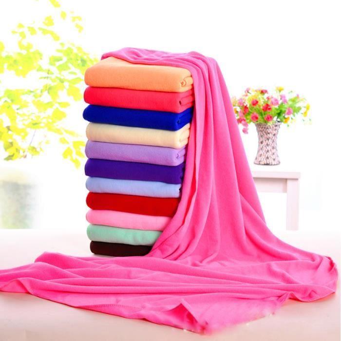 Serviette de bain - Absorbent - Microfibre - 70x140cm - Rose - Lavable