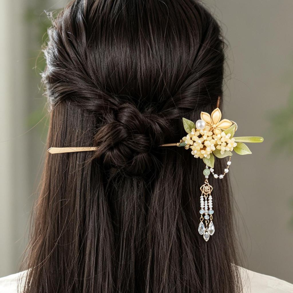 Osmanthus Hairpin: Elegant Chinese Hanfu & Qipao Accessory for Daily Wear