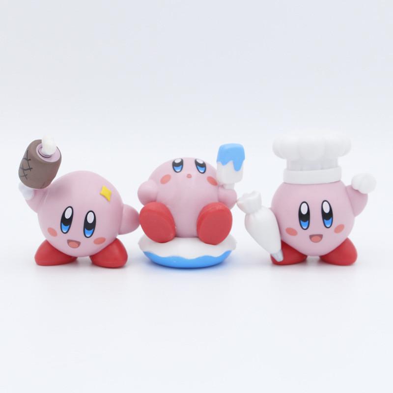 Adorable Kirby Food Figurines Pvc Burger Fries Ice Cream Blind Box Model Set