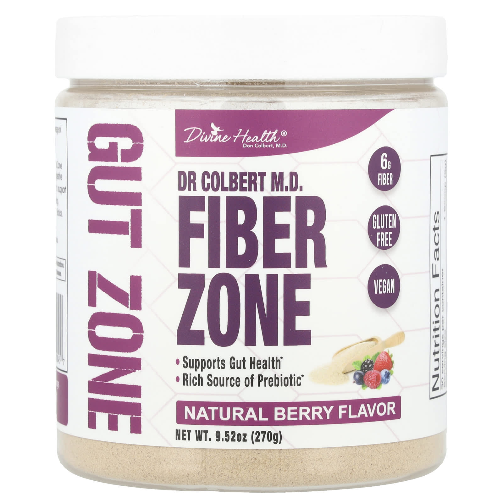 

Dr. Colbert Fiberzone, Natural Berry, 270G(9.52Oz)