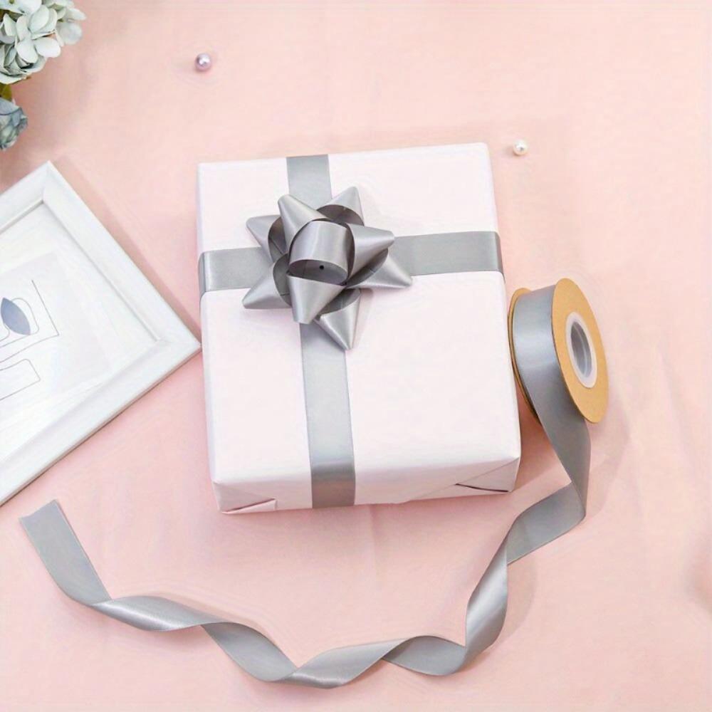 1roll Double-Sided Solid Color Ribbon for Crafts Gift Wrapping Hair Accessories & Decorations Polyester Fabric Ribbon