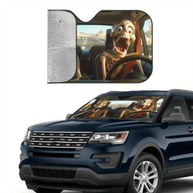 Universal Front Windshield Aluminum Foil Sunshade - Easy Installation & Storage