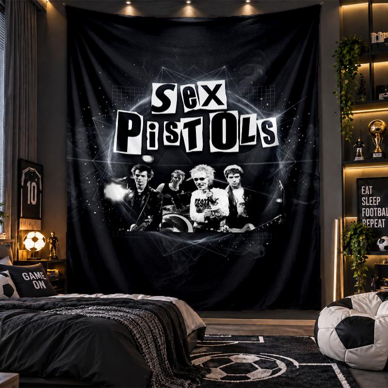 Wandbehang Tapisserie Sex Pistols Druck Stoff für Wohnzimmer Schlafzimmer Heimdekoration