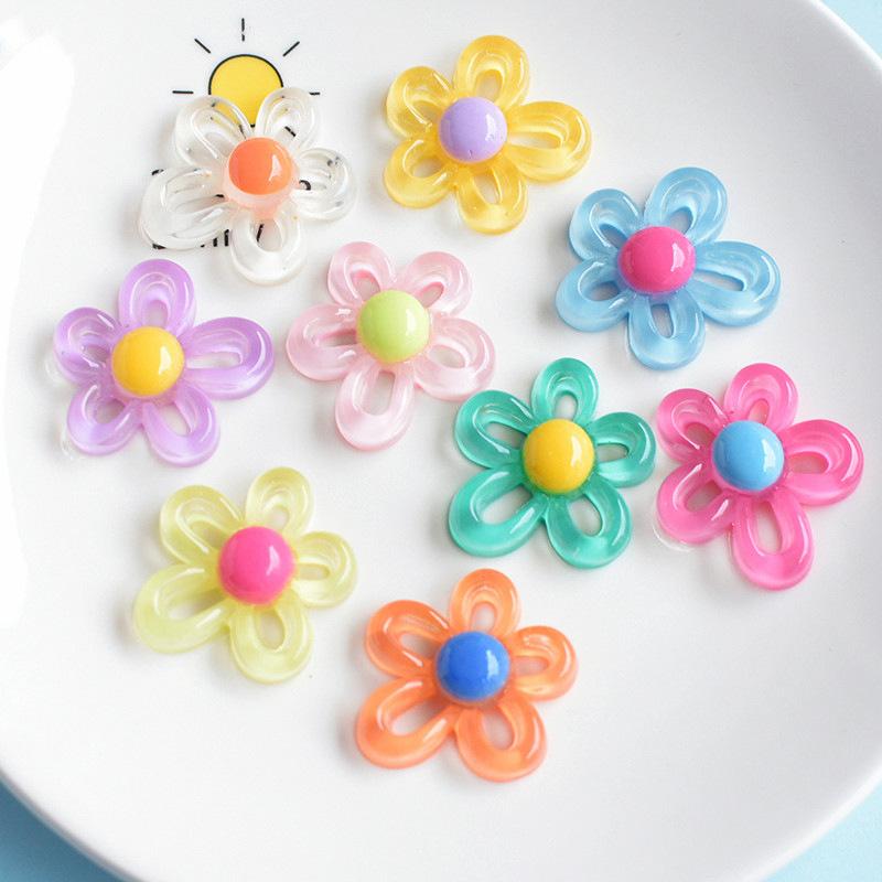 Handicrafts Sewn Products Flower Hollow Resin Jewelry Colorful DIY Crafts Jewelry Accessories