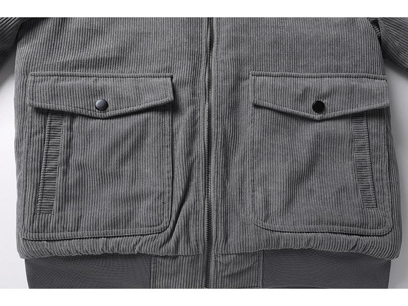 Men's Winter Corduroy Cotton Coat: Warm, Youthful, Plus Velvet Thick Jacket