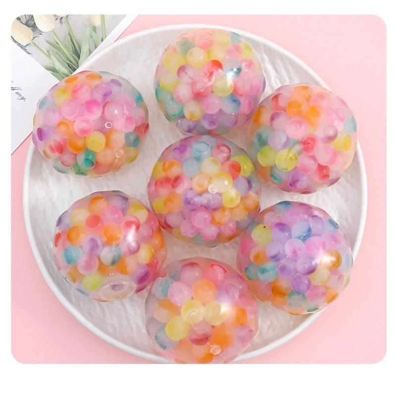 Stress Relief Ball Toy Children's Vent Grape Ball 6.0 Pattern Beads Colorful Beads Decompression Vent Ball Squeeze Pinch Fun