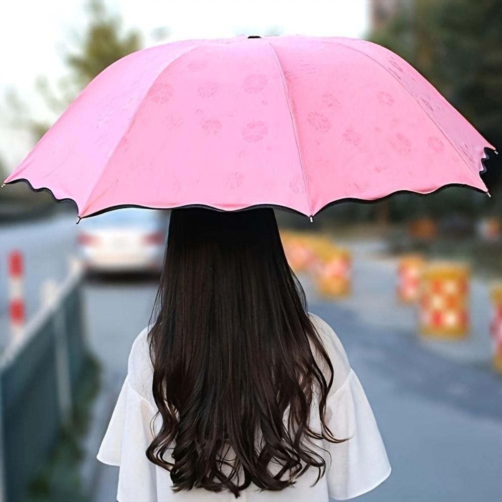 UV Protection Portable Sunshade Bloom In Water Women's Parasol Folding Rain Umbrella  Travel