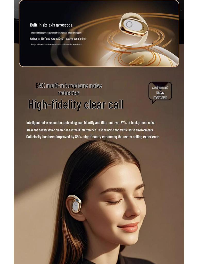 E-commerce Best-Selling Rotatable 130° Noise-Canceling Bluetooth TWS Over-Ear/In-Ear Wireless Headset