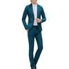 2Pcs/Set Men Spring Autumn Solid Color Business Suit Lapel Long Sleeve Pockets Single