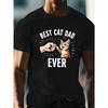 Herren Freizeit-T-Shirt mit Rundhalsausschnitt und kurzen Ärmeln, Leichtes Sommeroberteil mit verspieltem Katzen- und Daumen-Hoch-Design, Bequeme normale Passform für Freizeitkleidung