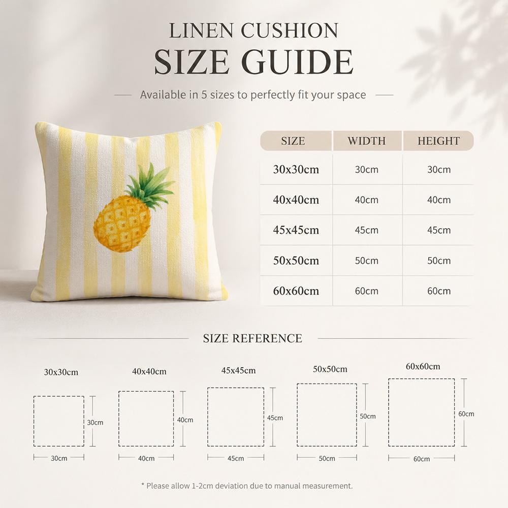 Modern Minimalist Striped Lemons Cushion Cover Natural Breathable Durable Linen Printed Decor Pillow Case Sofa Bedroom