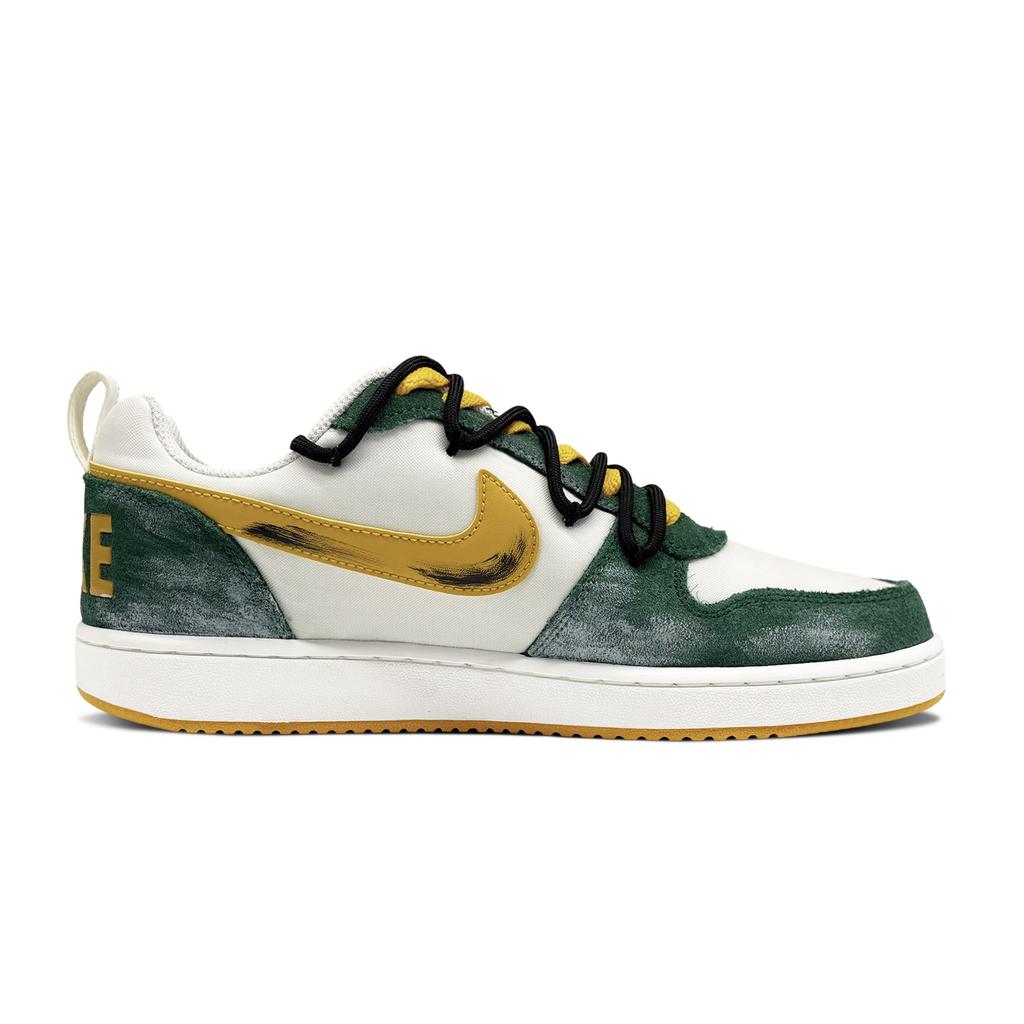 Nike Court Borough Party Abrasion Resistant Abrasion Resistant Low Top Skateboard Shoes Unisex White Yellow Green 844881-100(Team660-)
