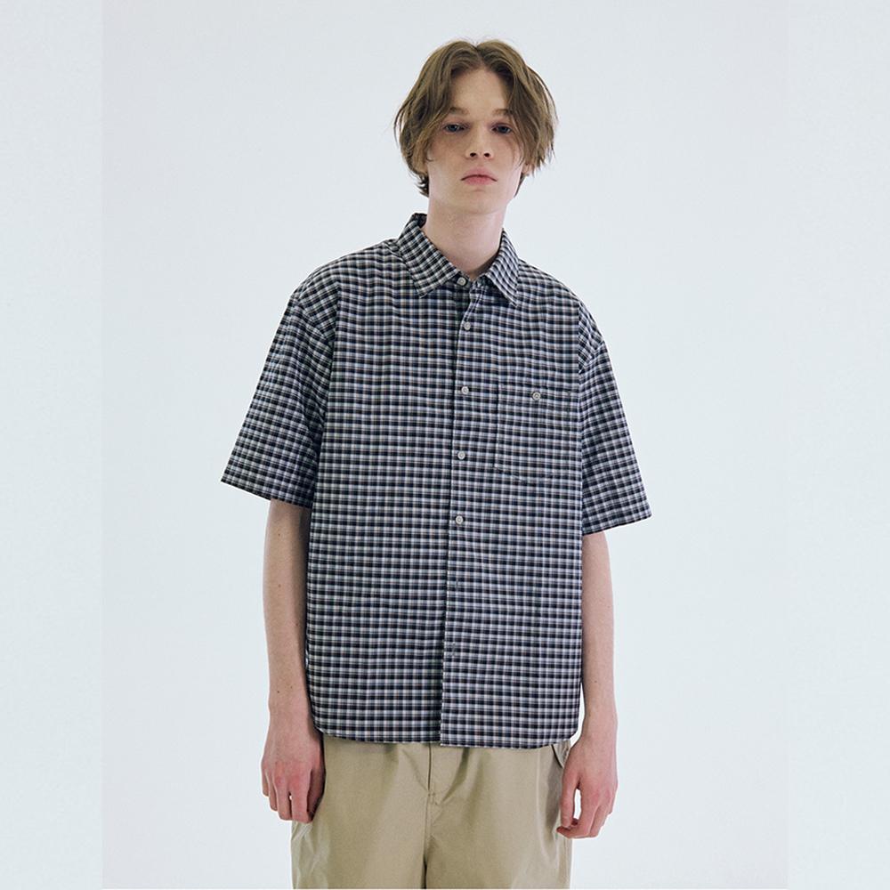Mark M Check Short Sleeve Shirt (Mibac5505) Color: M