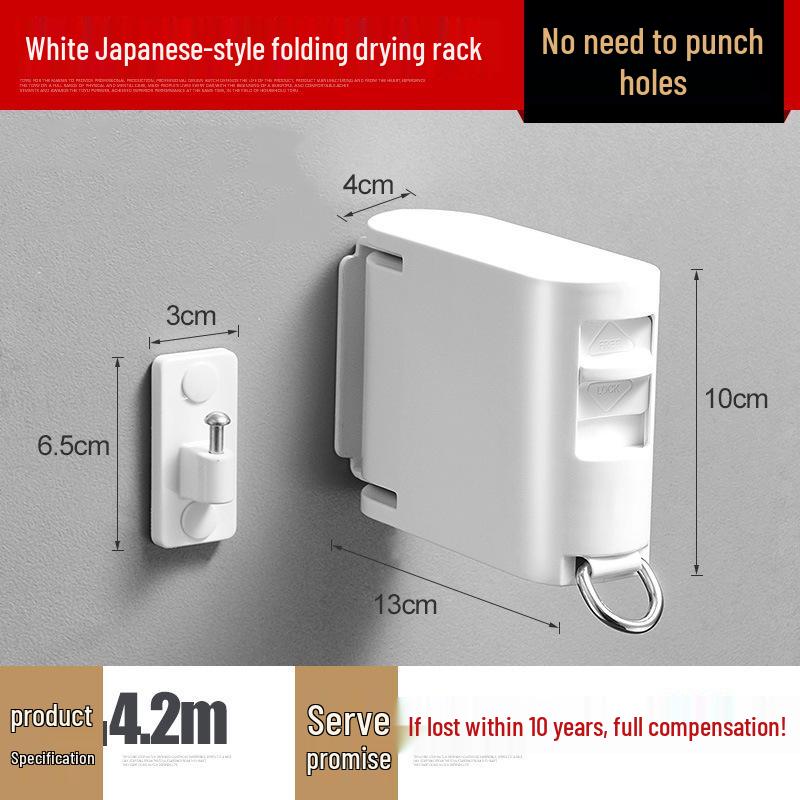 

Invisible Retractable Clothesline: No-Drill Indoor Drying Rack for Clothes and Quilts, Ideal for Balcony or Hotel Bathroom.