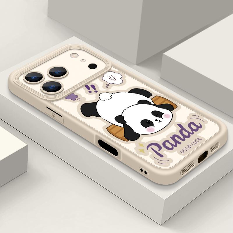 Cute Panda Pattern TPU Phone Case For iPhone 17 Pro 17e 15 16 Pro Max 14 13 Pro Max 16e Shockproof Soft Silicone Back Cover