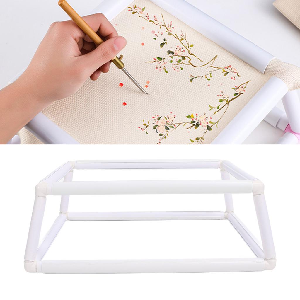 Embroidery Frame Holder Double Layer Clip On   Stitch Hoop Plastic Handheld Frame Rack for Needlework