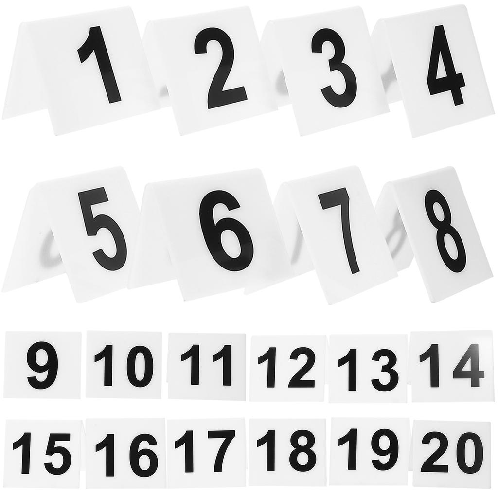 20 Pcs Restaurant Number Plate Evidence Marker Markers Signs Table Numbers Acrylic Decorate
