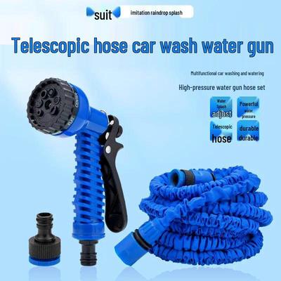 Nuovo Tubo da Giardino Espandibile ad Alta Pressione con Pistola ad Acqua, Nero e Verde, per Giardino e Lavaggio Auto.