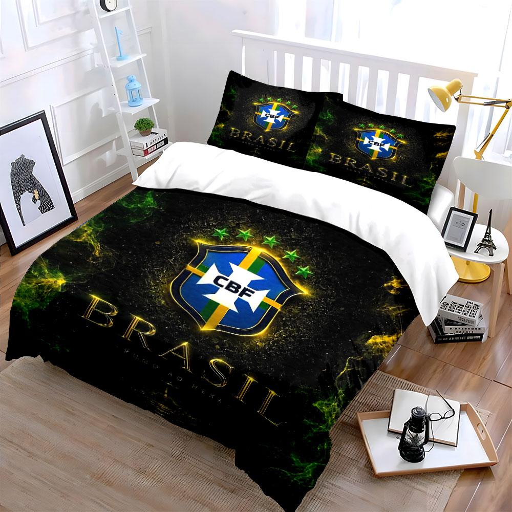 "Brazil CBF Bedding Set" Bedding Duvet Cover Set Duvet Cover Pillowcases (1 * Duvet Cover 2 * Pillowcases, without duvet insert)