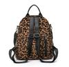 2025 New Fashion Leopard Soft Leather Travel Backpacks Women's Large Capacity Shoulder Bags Totes School Bag Crossbody Bagpack