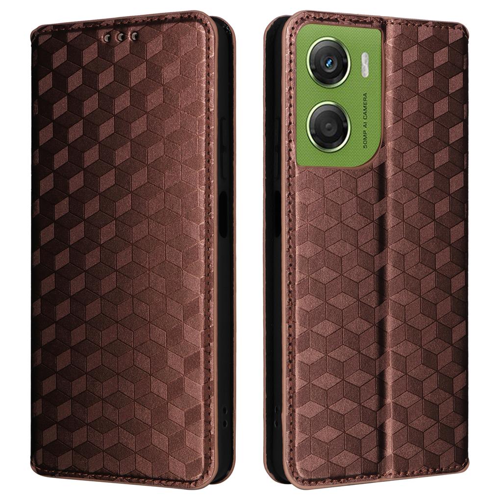 For Motorola Moto G06 4G/G06 Power 4G Case Wallet Rhombus Imprinted Leather Phone Cover
