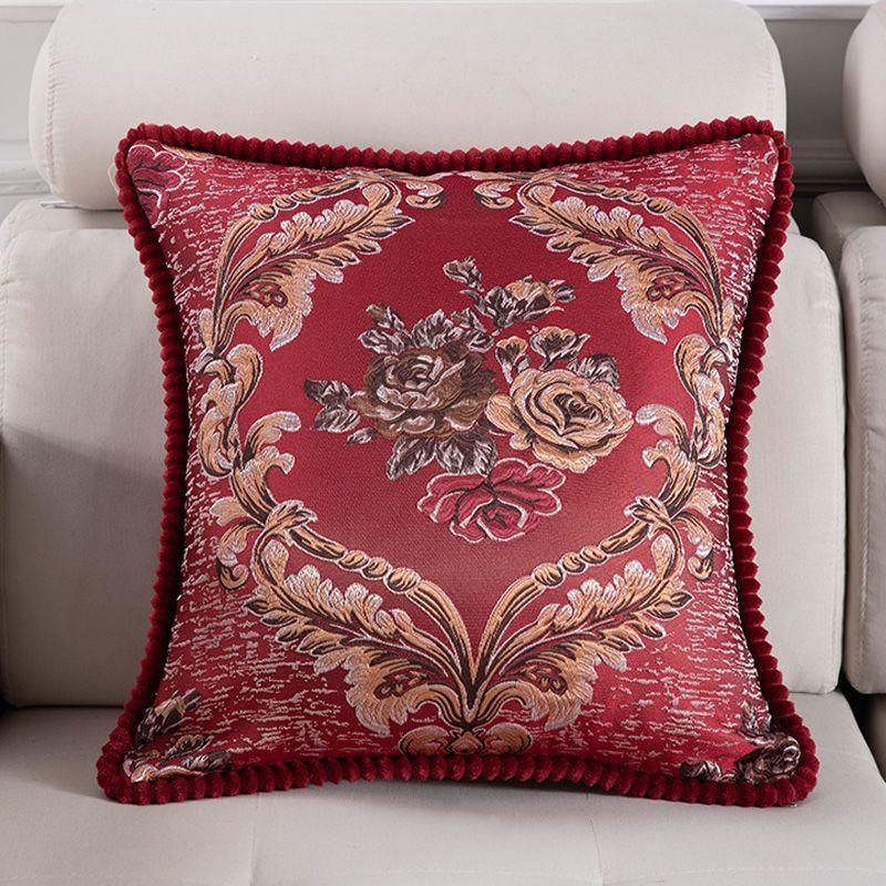 Одиночная европейская жаккардовая наволочка, диванная подушка, вышитая прямоугольная наволочка для спинки дивана для гостиной 48*48CM