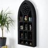 Gothic Design Old Church Window Shelf Black Finish Crystal Wall Shelf  Living Room
