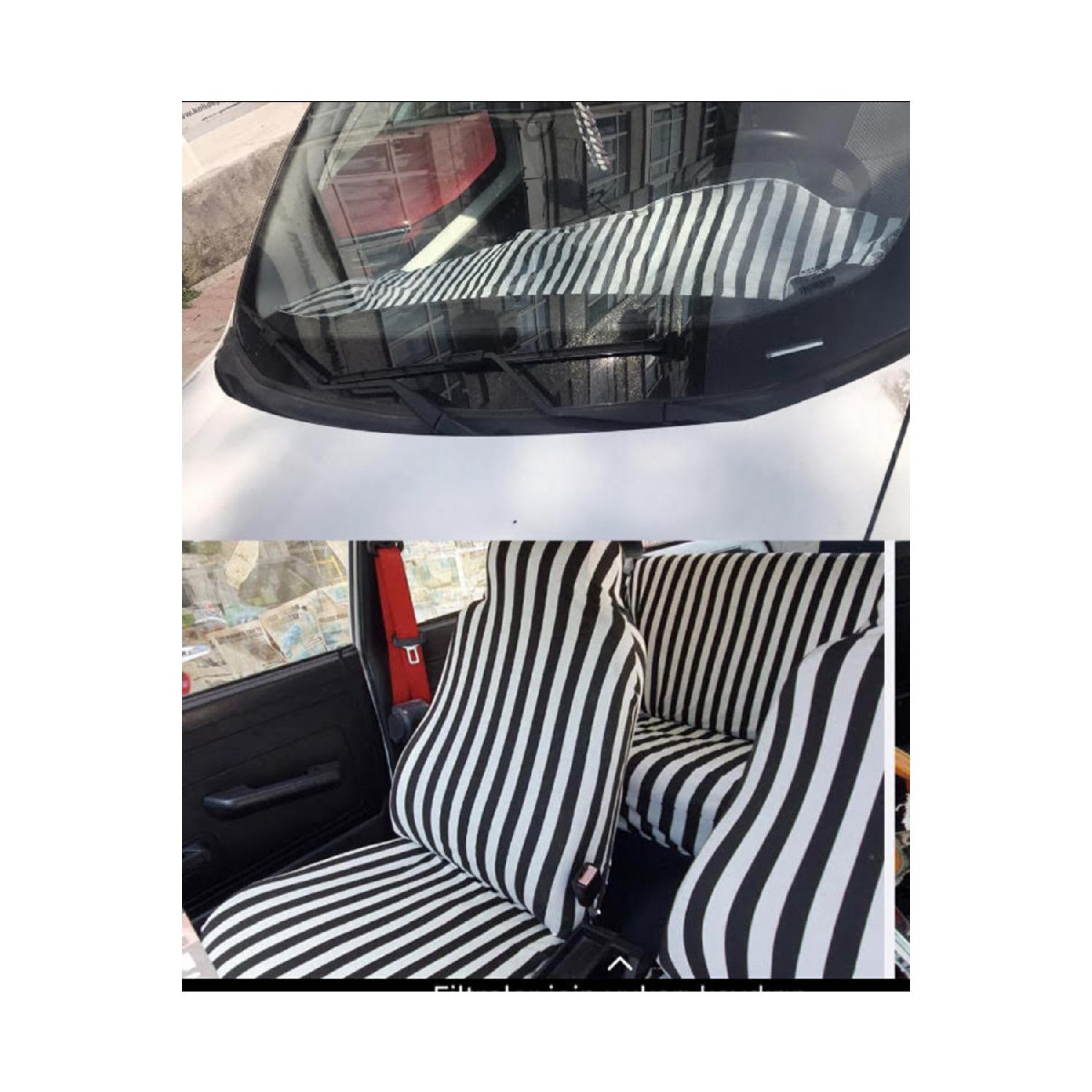 

Полосатый сервисный чехол и набор полотенец для бардачка в полоску под зебру чёрный