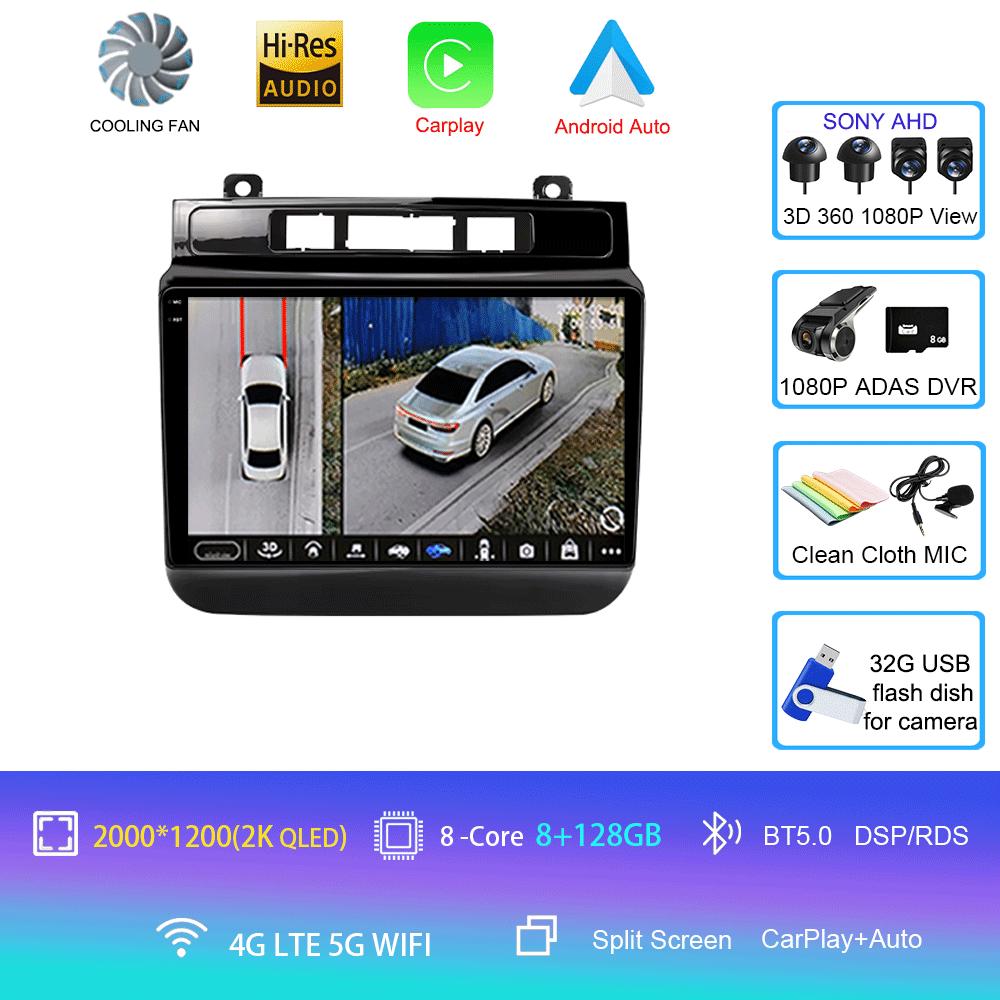 Car Radio For Volkswagen VW Touareg 2011-2018 Touch Screen Wireless Carplay Android 14 Auto Car Stereo Multimedia Player
