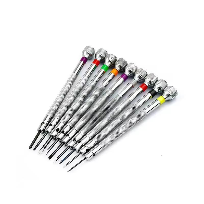 9pcs Stainless Steel Precision Screwdriver Set Watch Repair Tool Kit for Watchmaker Watch Glasses Flat Blade Assort Slotted Tool