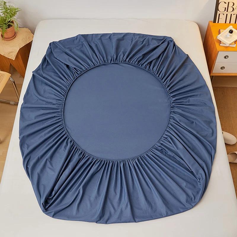 1PC Bed Sheet Elastic Fitted Sheet Mattress Cover Couple Bed Linen Bedspread With Elastic Band Bed Sheet Solid Color Mattress Cover