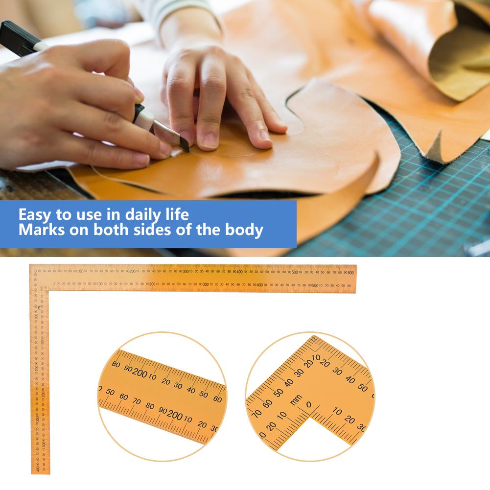 Aluminum Ruler Multifunctional Precision Square Woodworking Tool for Inspection MeasurementYellow
