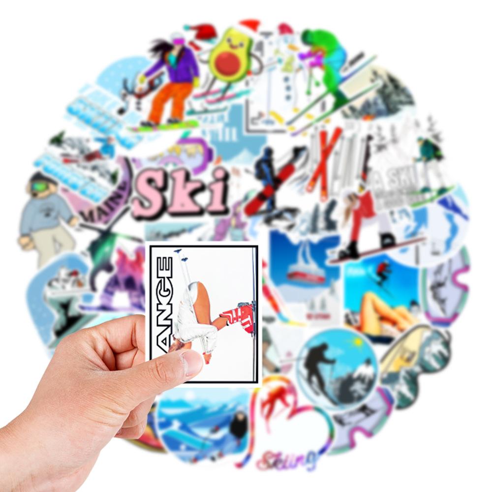 50 Ski Sports Graffiti Stickers Car Mobile Phone Computer Skateboard Decoration Stickers Waterproof