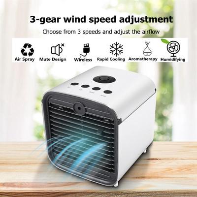 Portable Mini Air Conditioner Fan 3 Gear Speed with 18650 Battery Desktop Air Conditioning Cooler Home Office Desk