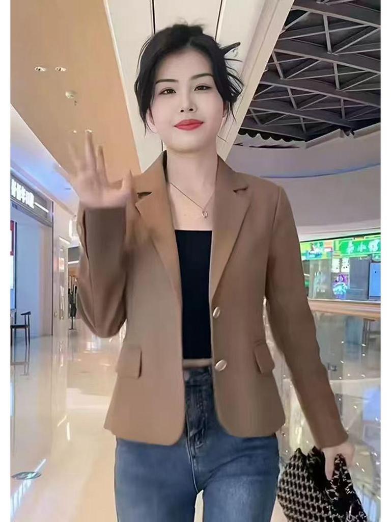 Women's High-End Korean Style Short Suit Jacket - Spring/Autumn Casual Temperament
