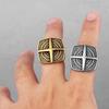 Nordic Navigational Compass Stainless Steel Mens Rings Hyperbole for Male Boyfriend Biker Jewelry Creativity Gift