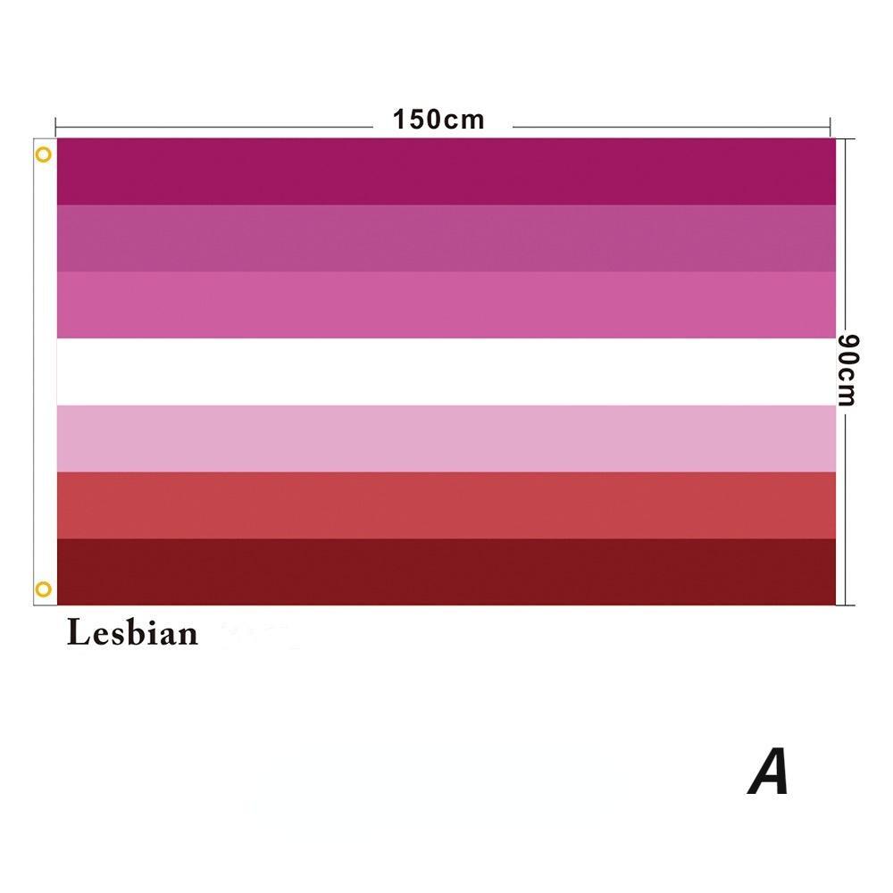 Rainbow Flag 150X90CM Banner 100D Polyester Grommets Lgbt Gay Rainbow Progress Pride Flag Decoration Peace