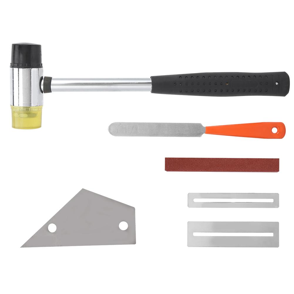 R510 6PCS Guitar Fret Tool Kit Fret Hammer & Fret File & Fingerboard & Grinding Stone & Ruler