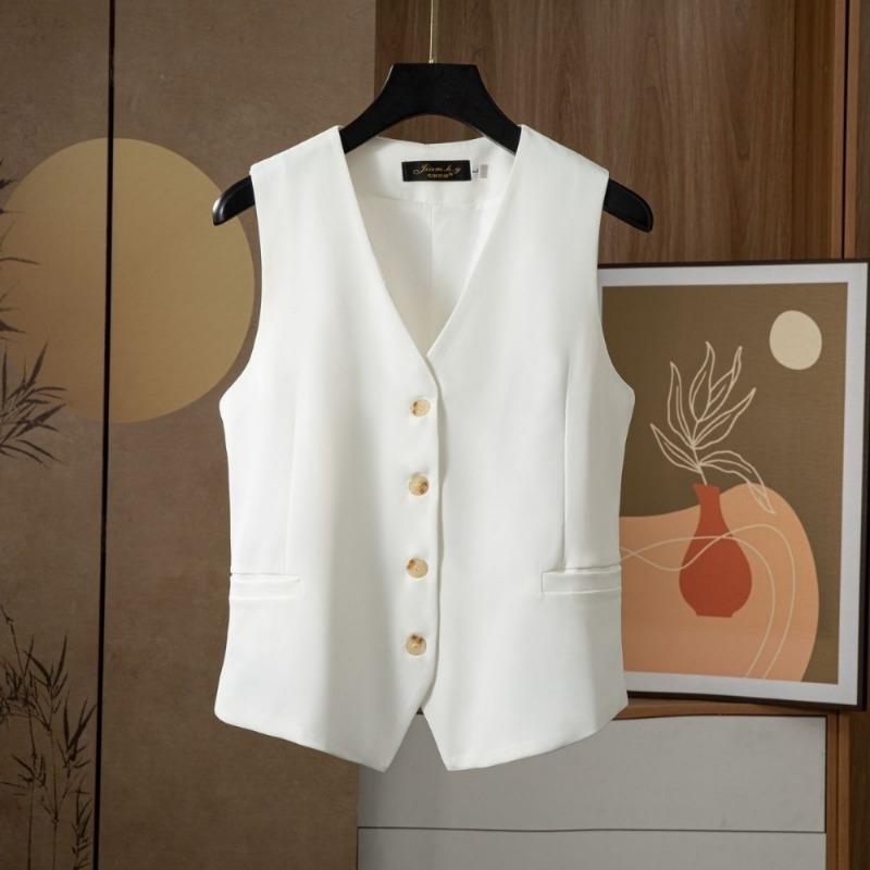 Chaleco sin mangas ajustado para mujer, estilo británico, temperamento, para ir al trabajo