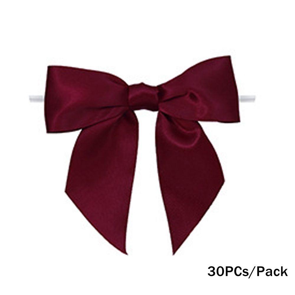 New Party Favors Twist Tie Bows Wedding Solid Color Gift Wrap Bows DIY Baby Shower Decorations Ribbon Bows