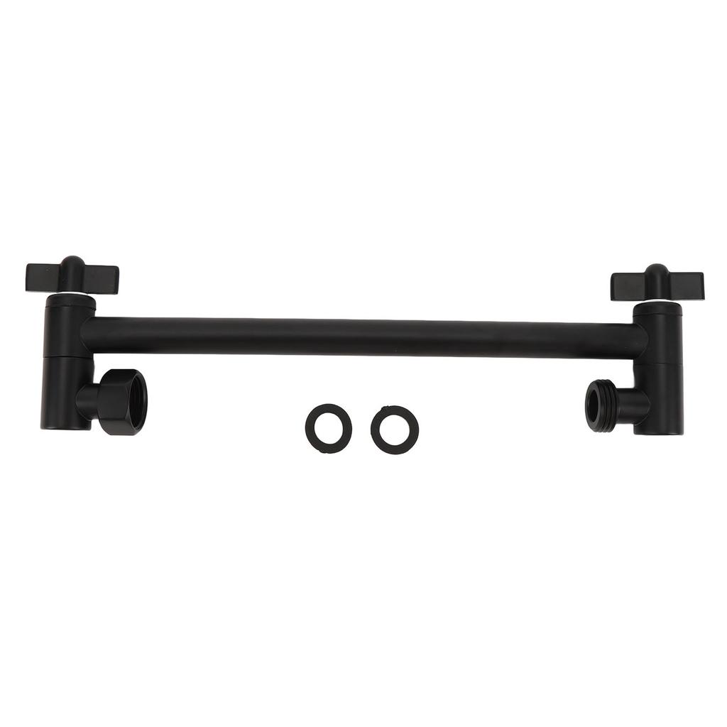 Shower Head Extension Arm Stainless Steel Adjustable Leakage Proof Shower Head Extender Bar for Home Bathroom Black