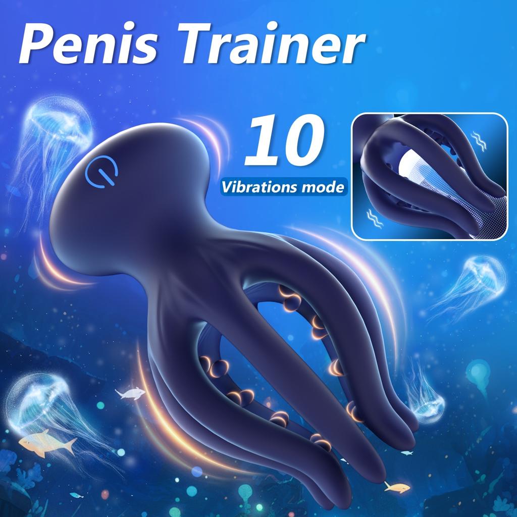 USB Rechargeable Male Masturbator with 10 Vibration Modes Penis Exerciser Long-lasting Couple Sex Toy Glans Training Massage Adult Toy