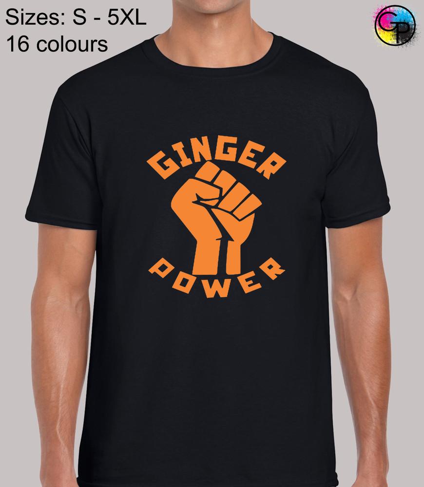 

Ginger Power Joke Ginger Funny Regular Size Fit T-Shirt Top TShirt Tee for Men L